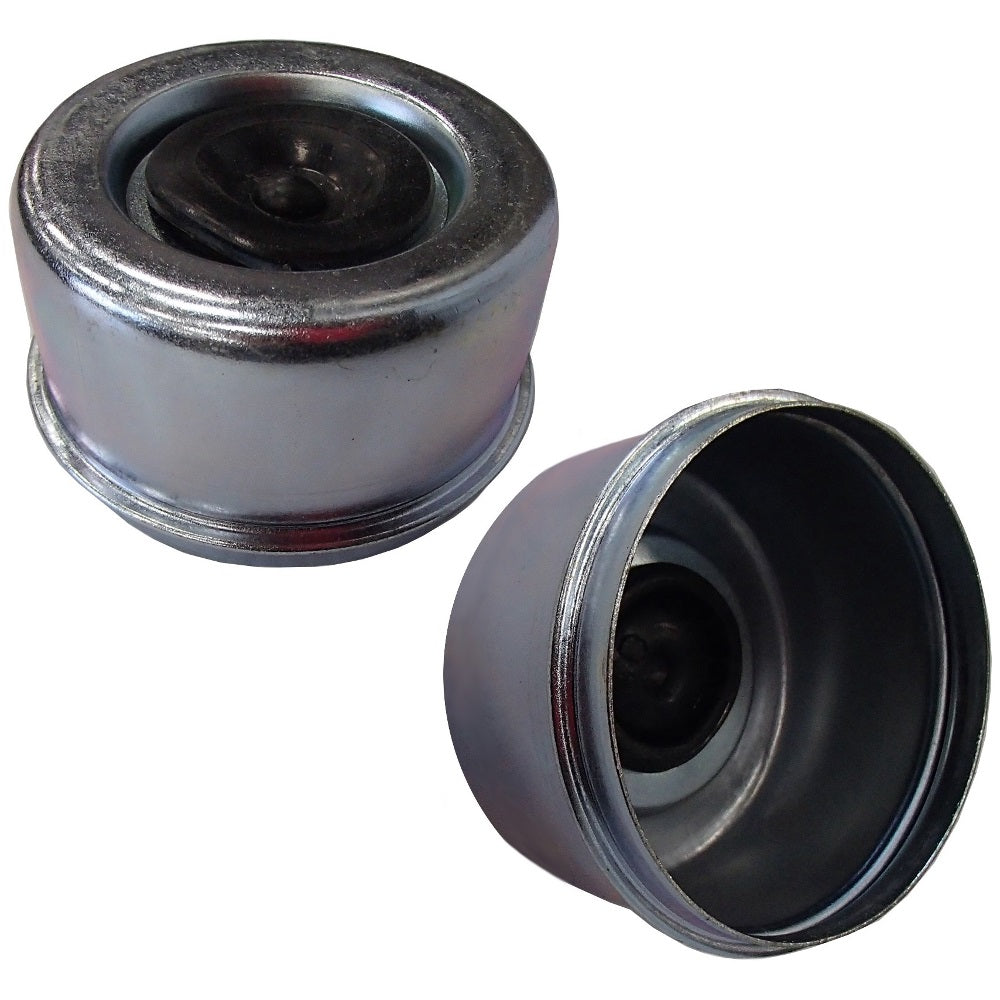 Two (2) Trailer Axle RV Camper 2.72" EZ Lube Dust Cap Cup Grease Cover with Plug