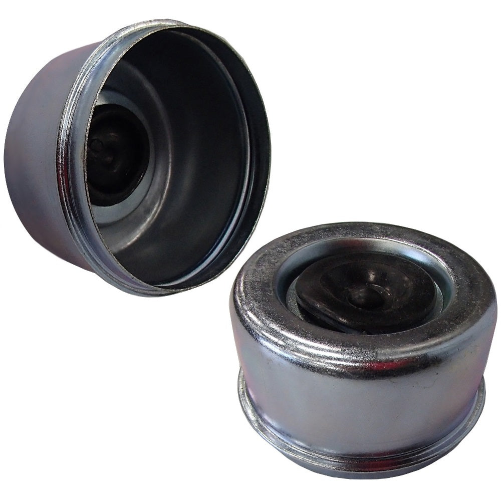 Two (2) Trailer Axle RV Camper 2.72" EZ Lube Dust Cap Cup Grease Cover with Plug